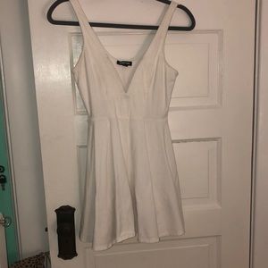 White V neck Dress